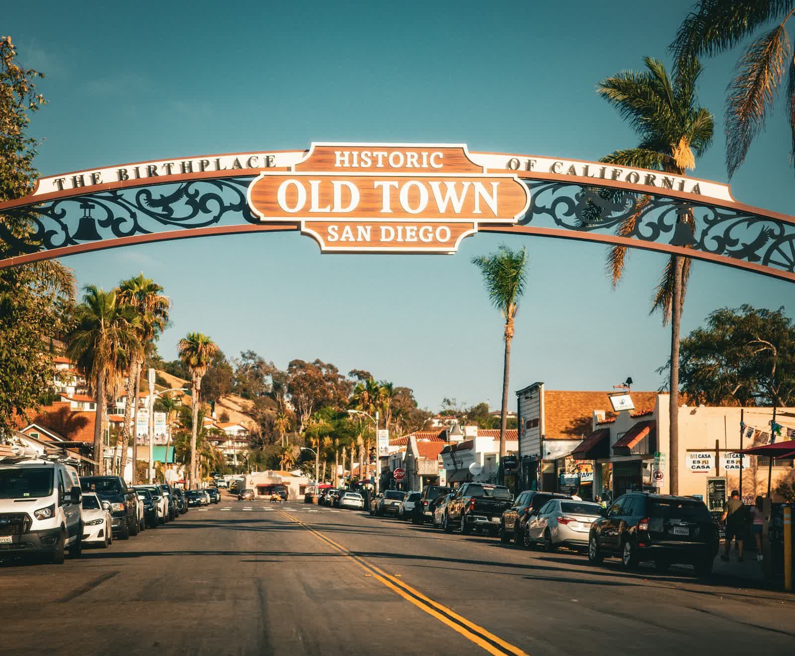 The Historic Old Town San Diego arch over San Diego Avenue